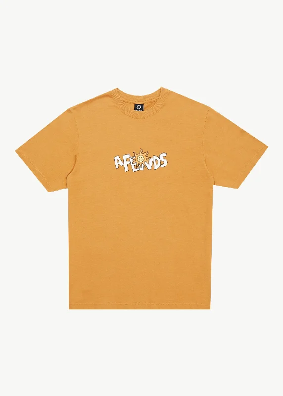Men's lightweight performance t - shirts for running marathonsAFENDS Mens Sunshine - Retro Graphic T-Shirt - Mustard