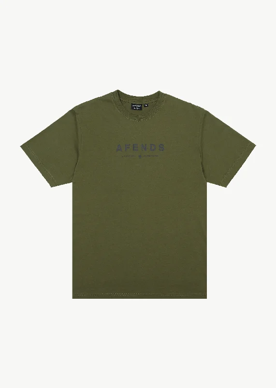 Men's smart - casual checkered t - shirts for semi - formal occasionsAFENDS Mens Thrown Out - Retro Fit Tee - Military
