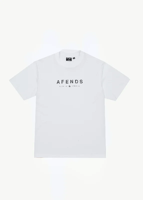 Men's button - front t - shirts with a unique artistic printAFENDS Mens Thrown Out - Retro Fit Tee - White / Black