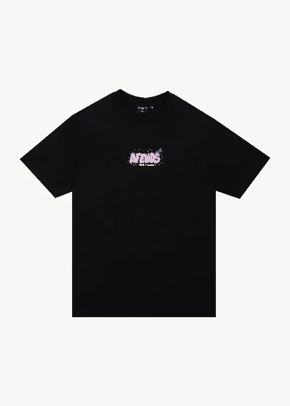 Men's v - neck muscle t - shirts for a body - building aestheticAFENDS Mens Universe - Retro Fit Tee - Black