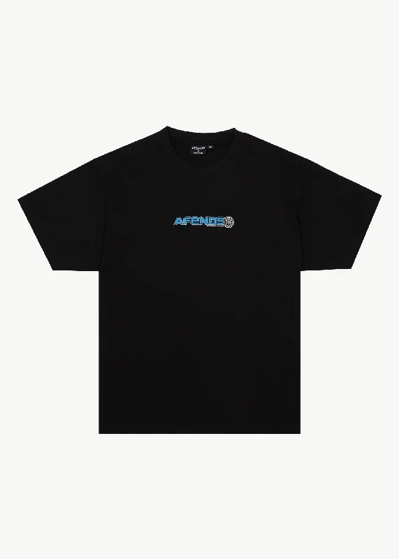 Men's short - sleeve linen t - shirts for summer beach outingsAFENDS Mens Pilot - Boxy T-Shirt - Black
