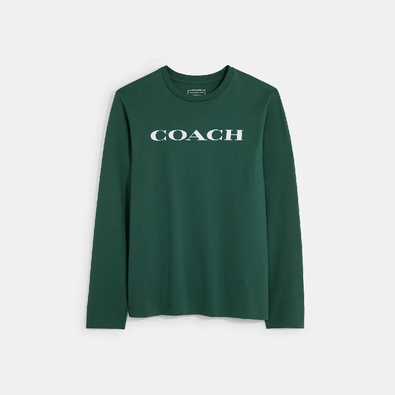Men's button - front t - shirts with a unique artistic printCoach Outlet Essential Long Sleeve T Shirt In Organic Cotton