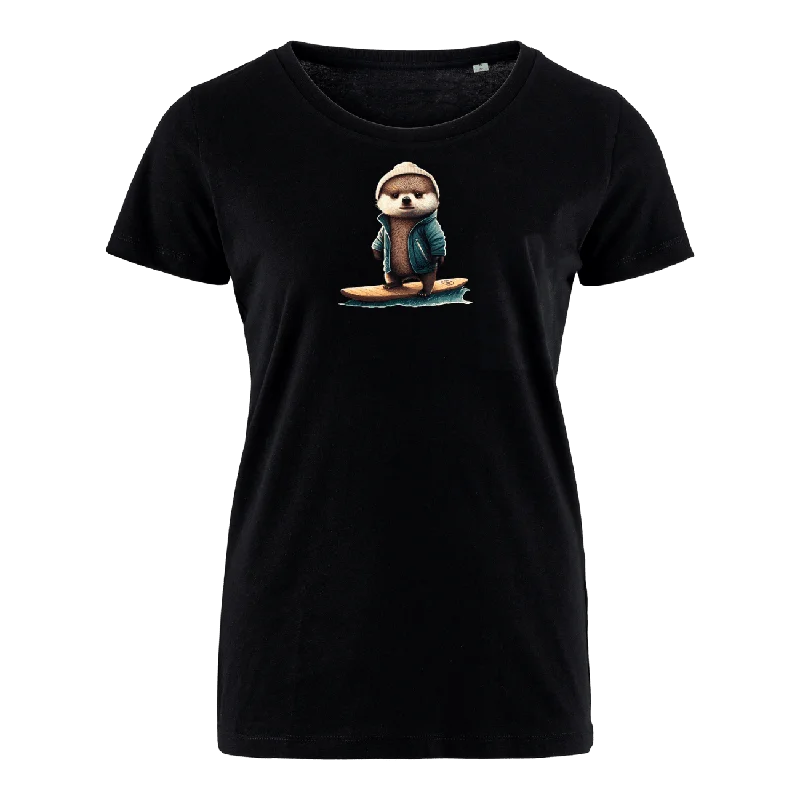 Men's short - sleeve linen t - shirts for summer beach outingsCooler Otter - Bio Damen Shirt