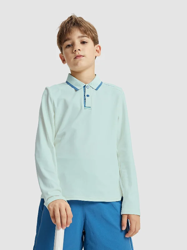 Men's polo t - shirts with a contrast collar for a preppy lookEvolution Long Sleeve Polo