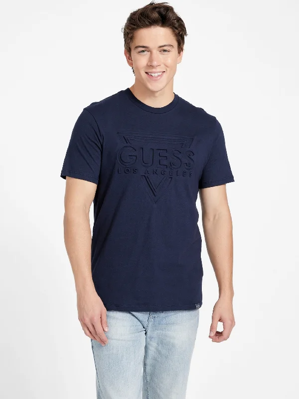 Men's smart - casual checkered t - shirts for semi - formal occasionsFlynt Embossed Logo Tee