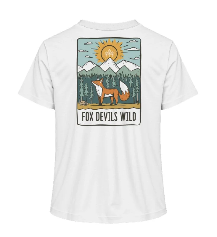 Men's printed Hawaiian t - shirts for tropical vacationsFox devils wild Backprint  - Bio Damen Shirt