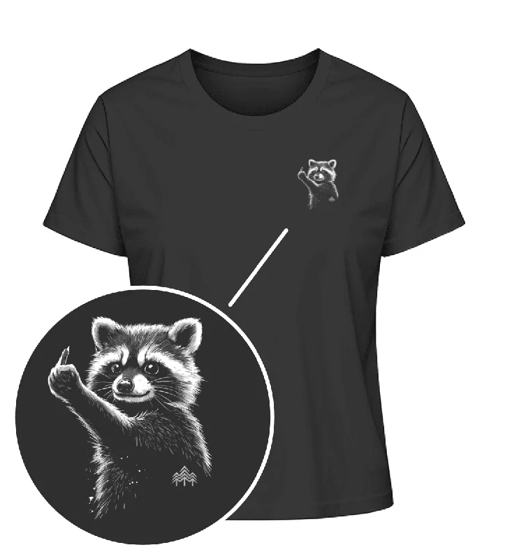 Men's short - sleeve linen t - shirts for summer beach outingsFrecher Waschbär (klein) - Bio Damen Shirt