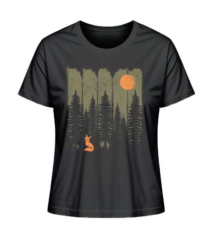 Men's slim - fit graphic t - shirts with vintage rock band printsFUCHS IM WALD KHAKI - Bio Damen Shirt