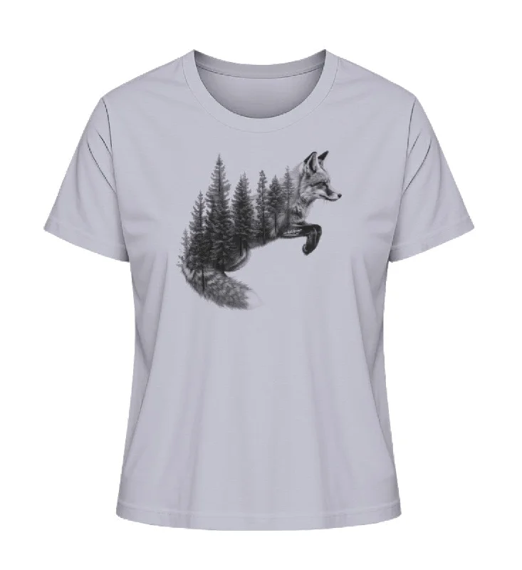 Men's button - front t - shirts with a unique artistic printFuchs Sprung - Bio Damen Shirt