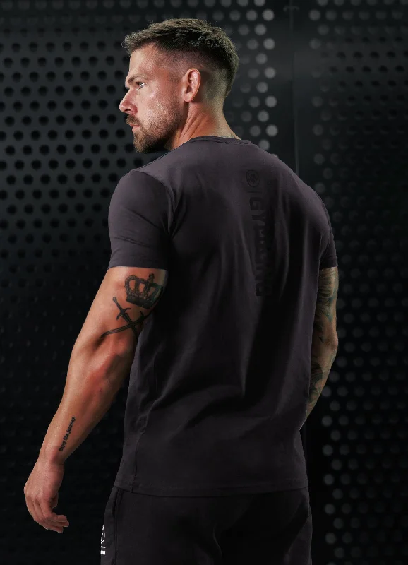 Men's v - neck muscle t - shirts for a body - building aestheticGym King Aventus Tee - Dark Pewter