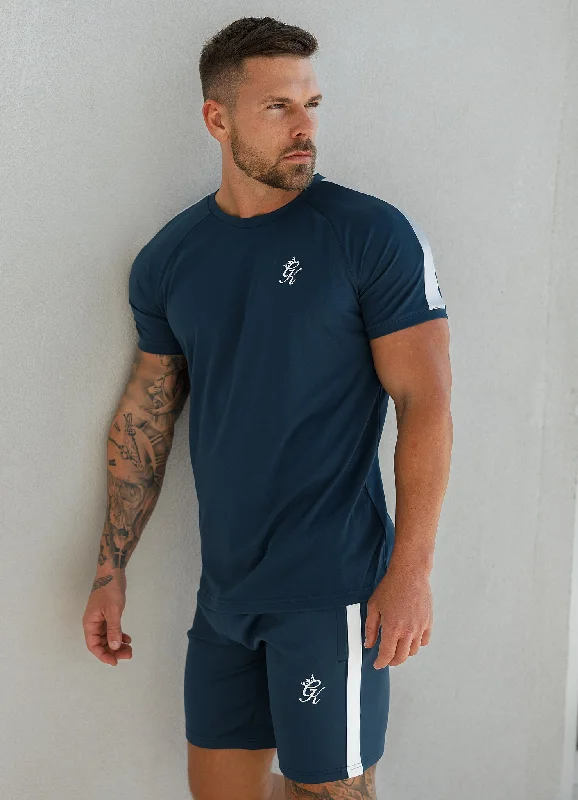 Men's button - front t - shirts with a unique artistic printGym King Core Plus Poly Tee - Moonlight Blue