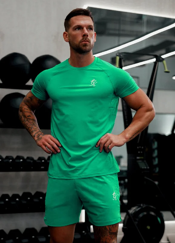 Men's short - sleeve linen t - shirts for summer beach outingsGym King Energy Tee - Apple Green