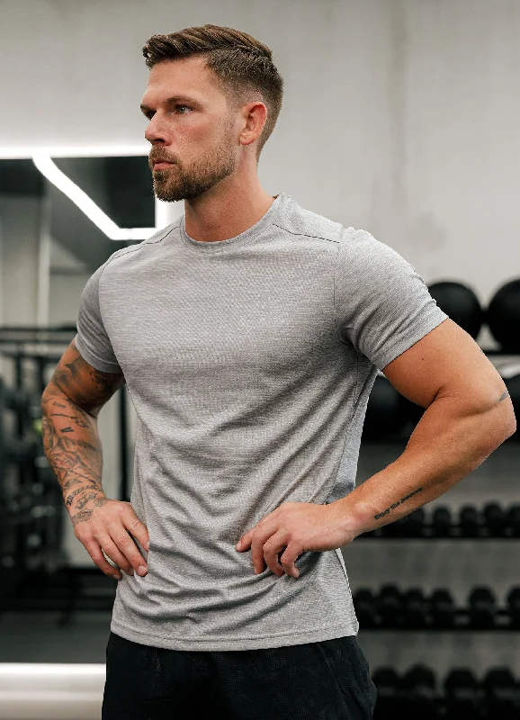 Men's thermal t - shirts with a high - neck design for cold weatherGym King Element Tee - Grey Marl