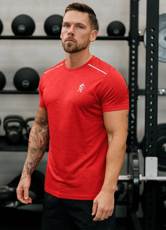 Men's ribbed t - shirts with a textured finish for added styleGym King Element Tee - Pepper Red Marl