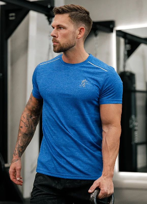 Men's lightweight performance t - shirts for running marathonsGym King Element Tee - Sonic Blue Marl