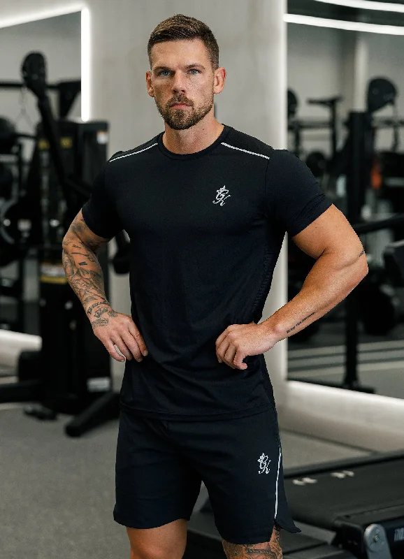 Men's organic cotton crew - neck t - shirts for everyday comfortGym King Flex Tee - Black/Silver