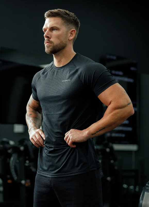 Men's organic cotton crew - neck t - shirts for everyday comfortGym King Energy Linear Tee - Black Men's organic cotton crew - neck t - shirts for everyday comfortGym King Energy Linear Tee - Black