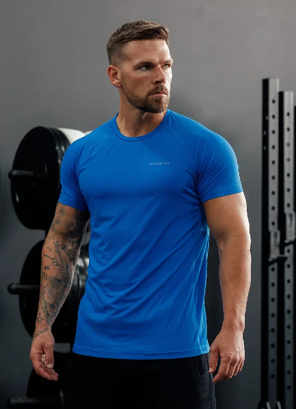 Men's polo t - shirts with a contrast collar for a preppy lookGym King Energy Linear Tee - Royal Blue