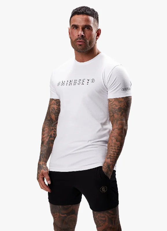 Men's lightweight performance t - shirts for running marathonsGym King Mindset Jersey Tee - White Men's lightweight performance t - shirts for running marathonsGym King Mindset Jersey Tee - White