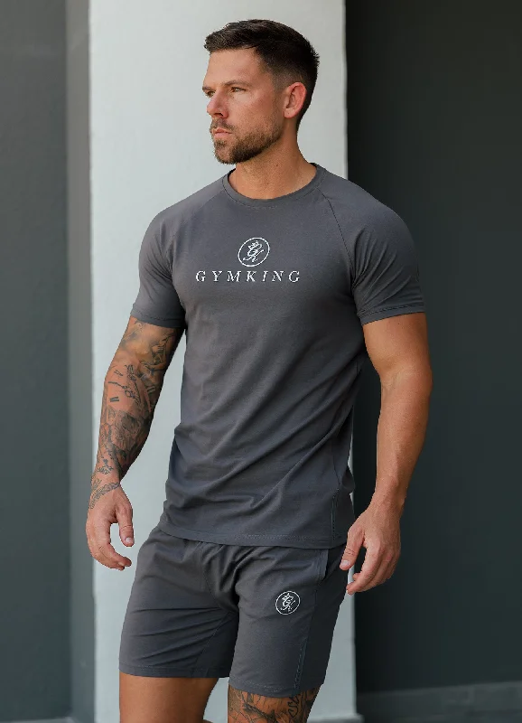 Men's button - front t - shirts with a unique artistic printGym King Pro Logo Jersey Tee - Graphite
