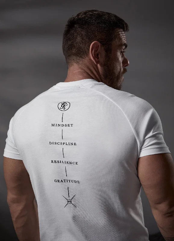 Men's thermal t - shirts with a high - neck design for cold weatherGym King Stoic Tee - White