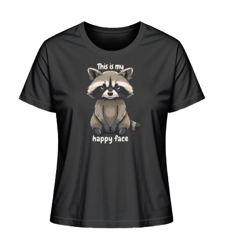 Men's eco - friendly recycled t - shirts for sustainable fashion choicesHappy Face - Bio Damen Shirt