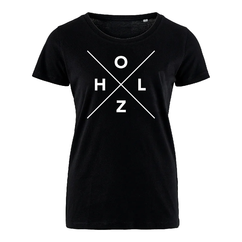 Men's v - neck muscle t - shirts for a body - building aestheticHOLZ KREUZ - Bio Damen Shirt
