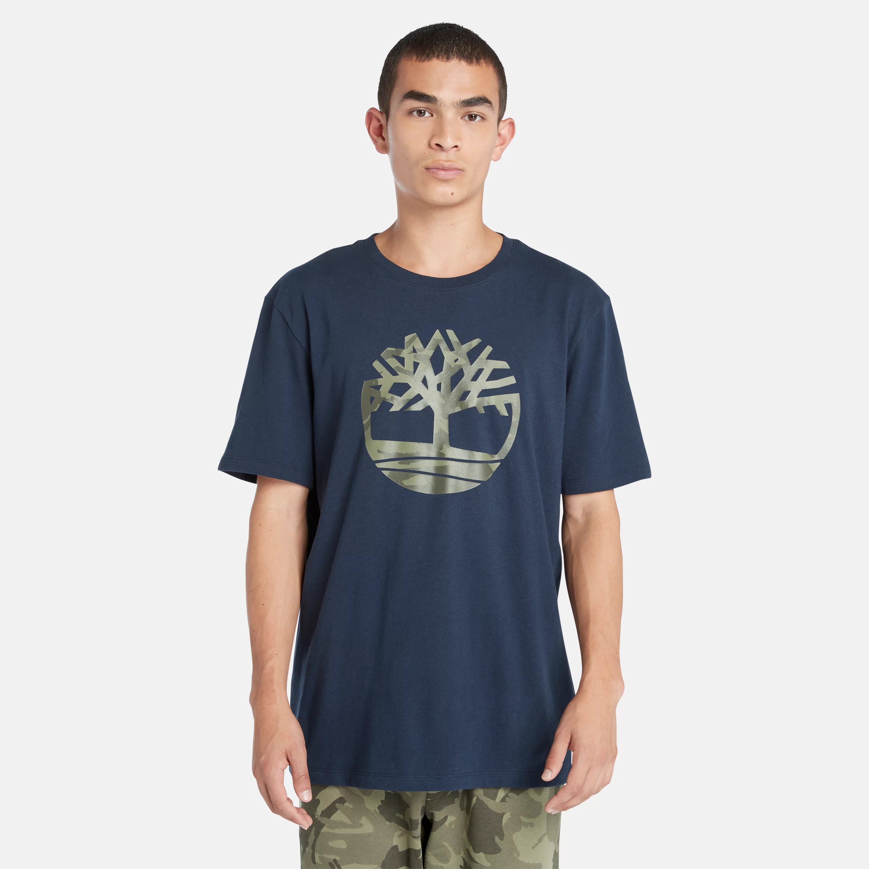 Men's short - sleeve linen t - shirts for summer beach outingsMen's Northwood US Tree Camo Logo Short Sleeve T-Shirt