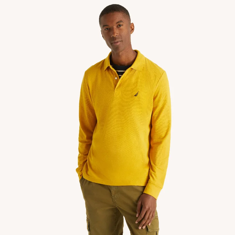 Men's thermal t - shirts with a high - neck design for cold weatherNautica Mens Classic Fit Long-Sleeve Deck Polo