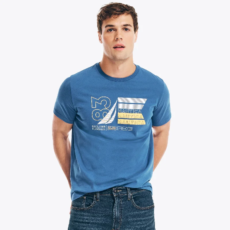 Men's printed Hawaiian t - shirts for tropical vacationsNautica Mens Nautica 83 Graphic T-Shirt