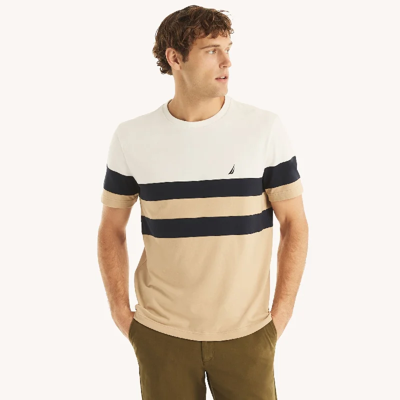 Men's short - sleeve linen t - shirts for summer beach outingsNautica Mens Pieced T-Shirt Men's short - sleeve linen t - shirts for summer beach outingsNautica Mens Pieced T-Shirt