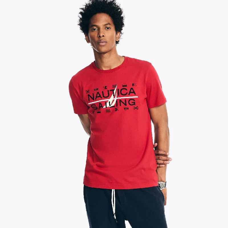 Men's eco - friendly recycled t - shirts for sustainable fashion choicesNautica Mens Sustainably Crafted Sailing Graphic T-Shirt