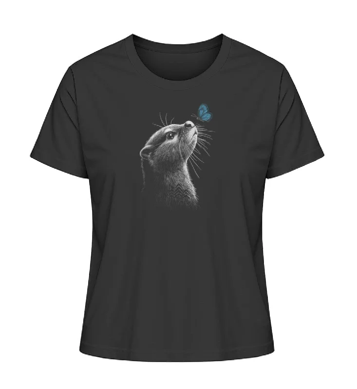Men's tie - dye t - shirts with a bohemian styleOtter und Schmetterling  - Bio Damen Shirt