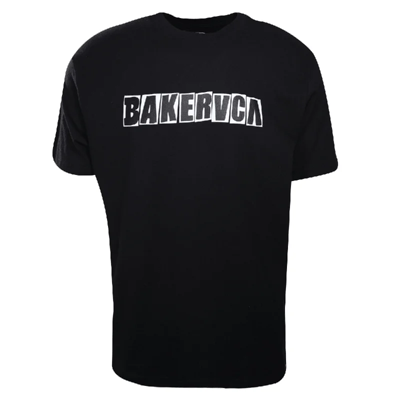 Men's mock - neck t - shirts with a modern and sleek styleRVCA Men's Black Ransom BAKERVCA Relaxed Fit S/S T-Shirt (S07)