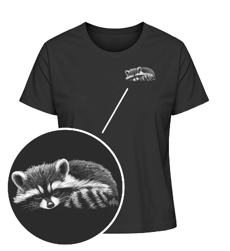 Men's distressed denim - look t - shirts with a rugged appealSchlafender Waschbär - Bio Damen Shirt