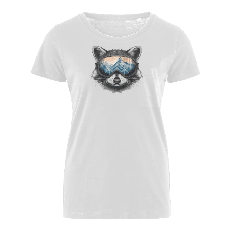 Men's distressed denim - look t - shirts with a rugged appealSki Raccoon - Bio Damen Shirt Men's distressed denim - look t - shirts with a rugged appealSki Raccoon - Bio Damen Shirt