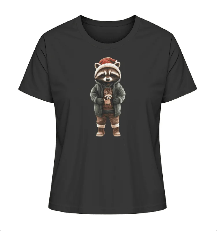 Men's tie - dye t - shirts with a bohemian styleWaschbär Santa  - Bio Damen Shirt
