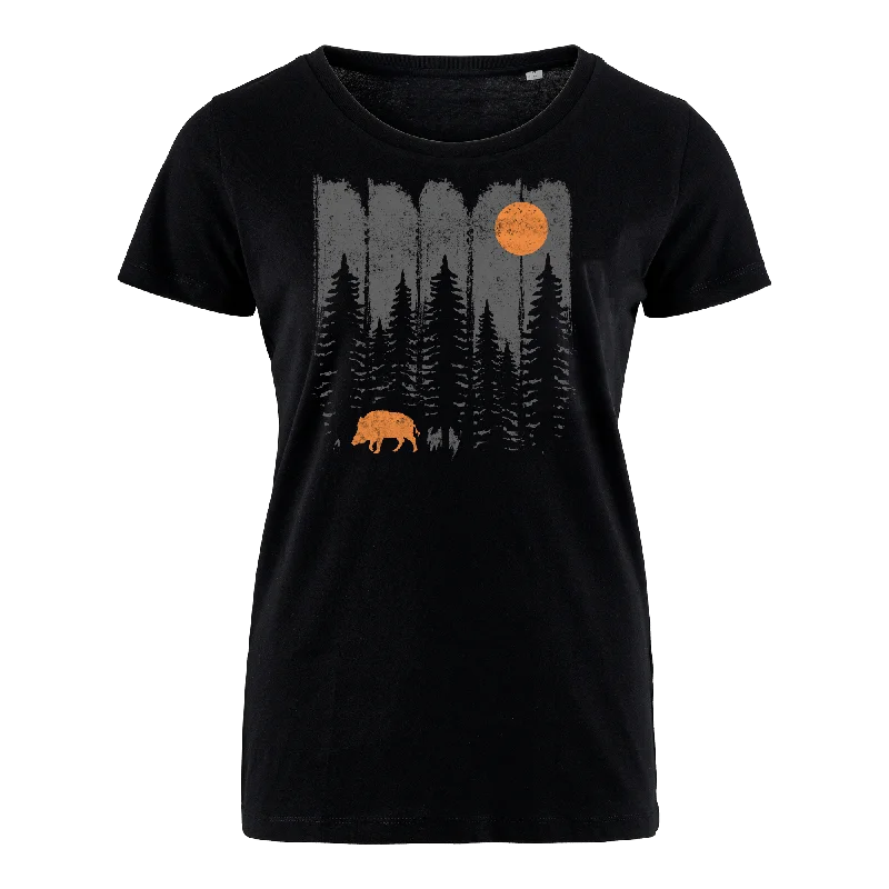 Men's organic cotton crew - neck t - shirts for everyday comfortWILDSCHWEIN IM WALD - Bio Damen Shirt
