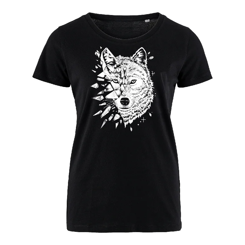 Men's UV - protection t - shirts for outdoor activities in the sunWolf geometrisch  - Bio Damen Shirt