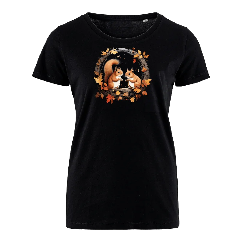Men's button - front t - shirts with a unique artistic printzwei Eichhörnchen - Bio Damen Shirt Men's button - front t - shirts with a unique artistic printzwei Eichhörnchen - Bio Damen Shirt